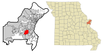 St. Louis County Missouri Incorporated and Unincorporated areas Kirkwood Highlighted